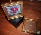 Lot 2 Shadow Box Frames & Leather Like Storage Photo / Card Box