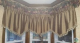 Lot of 3 Silk Curtain Window Valances with Tassels Bronze Color