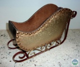 Wood & Metal Decorative Sleigh Centerpiece / Candy Dish