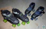 2 Youth Roller Quad Speed Skates Laser & Airwalk Size 4