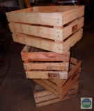 Lot of 4 Fruit / Vegatable Wood Crates Baskets