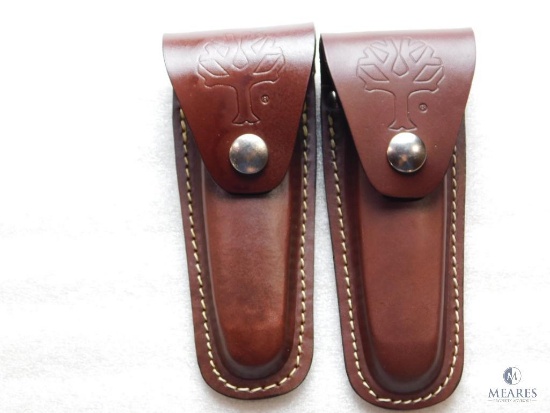 2 New Boker Leather Knife cases for 4" folder