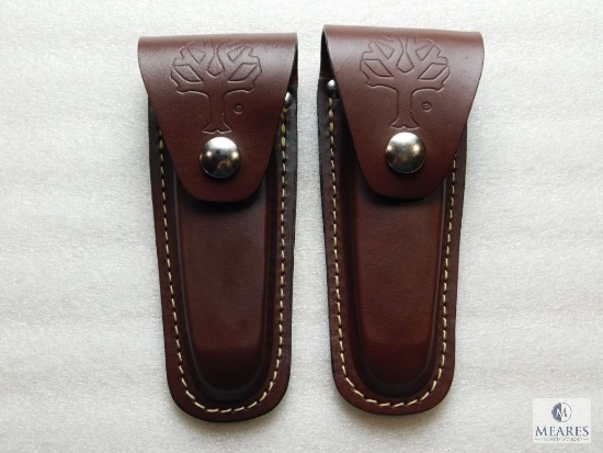 2 New Boker Leather Knife cases for 4" folder