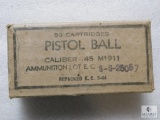 50 Cartridges Pistol Bal Caliber .45 M1911