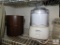 Shelf Lot Appliances Canisters, Deep Fryer, Yogurt Maker, Ice Bucket