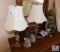 Lot 2 Vintage Brass Finish Lamps & Decorations