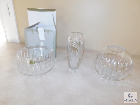 Lot of 3 Noble Lead Crystal Bowls / Vases