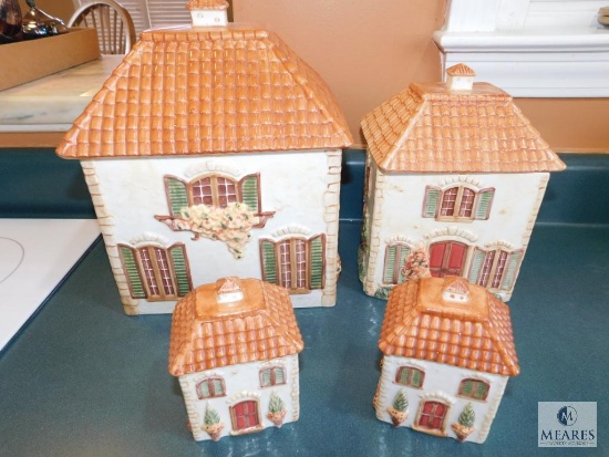 Lot of Cottage Pamela Gladding Canisters & Salt Pepper Shaker Set