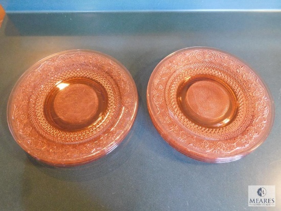 Lot 7 Pink Depression Glass Plates
