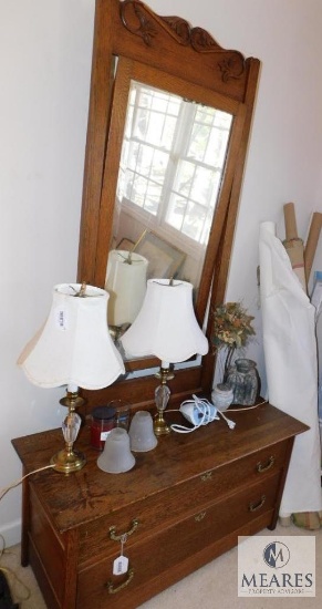 Antique Dresser with Mercury Mirror