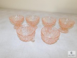Pink Depression Glass Lot Teacups & Sorbet Glasses