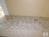 Lot of Clear Glass & Lead Crystal Bowls, Teacups, Creamers, plates, etc