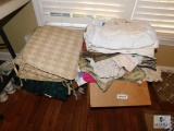 Lot of Table Linens, Napkins, and Seat Cushions