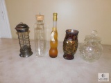 Lot Glass Cookie Jar Mosaic Vase Lantern & Glasses