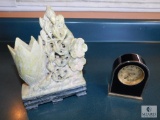 Howard Miller Small Clock & Solid Jade Oriental Carved Piece