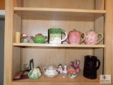 Shelf Contents - Porcelain Decorative Teapots & Decorative Pieces