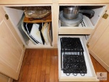 Contents of Kitchen Cabinet - Pots, Pans, Trays, Cutting Boards