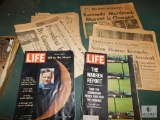 Lot Vintage Newspapers World War II & Kennedy Assassination & Life Magazines