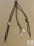 Lot of Vintage Bolo Ties Leather & Native American Style