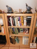 Contents of Bookshelf - Vintage Books, VHS, and Decorations