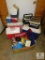 Lot of Multiple Coolers Personal & Large with Various Camping Supplies