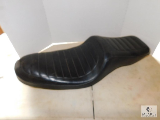 Vintage 2 Passenger 1979 Motorcycle Seat Black Pleated Vinyl