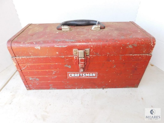 Metal Toolbox with Lot of Tools Sockets Adjustable Wrenches +