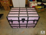 Vintage Steamer Trunk Painted Pink & Black