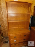 Wood Bookcase Top Chest of Drawers