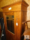 Wood Shelf Unit with Mirrored Door