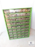 Metal Parts Storage Bin with Plastic Drawers & Odd Parts