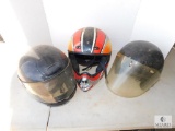 Lot of 3 Motorcycle Helmets 2 with Shields