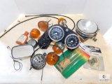 Lot of Various Motorcycle Parts Speedometer & Tach Headlight Turn Signals