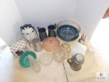 Lot of Glass & Ceramic & Beer Steins Cat Cookie Jar Bowls +