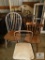 Lot Vintage Wood & Metal Chairs & Full Size Upholstered Bed Frame