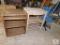 Lot 3 Pieces Microwave Table Planter Table & Blue Office Chair Lot