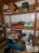 Shelf Lot - Garden Lights, Filters, Extension Cords, Toolboxes, +