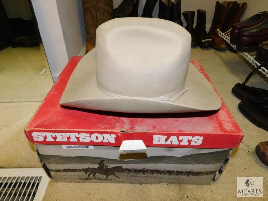 Stetson 7-3/8 Long Oval Western Cowboy Hat in Original Box