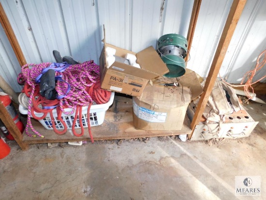 Shelf Lot - Tow / Climbing Ropes, CB Radio Parts & Coleman Heater