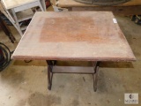 Old Wood School Tilting Wood Desk or Drafting Table