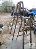 Lot of 3 Wood Ladders - some Vintage 3', and 5'