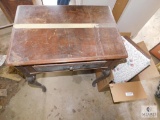 Vintage Singer Sewing Machine Table & Matching Wood Stool