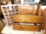 Lot Vintage Bottle Crate, Wood Shelves, Plastic Shelves & Radio