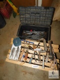 Toolbox of Full of Hand Tools New & Used Lot & Wood Shelf