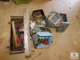 Toolbox with Tools, Metal Mop Bucket, Old Lead Pieces