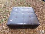 Large Brown Square Vinyl Ottoman