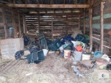 Contents of Lean-To Shed Drum hopper, Recycle Bins, +