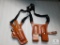 New Leather Shoulder Holster & Double Mag Pouch Fits Sig P220 & P226