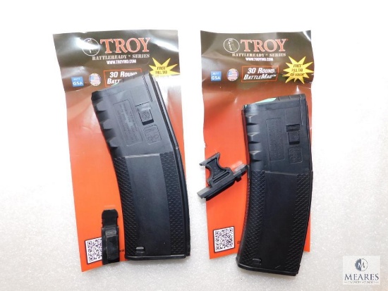 2 New Troy AR15 30 Rounds Battlemags with pull tabs for 5.56