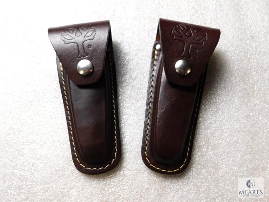 2 New Boker Leather Knife Cases for 4" Folders